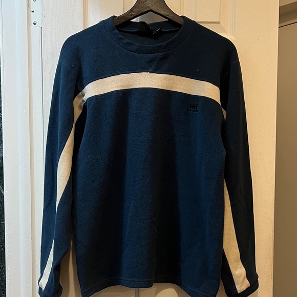 Helly Hansen Other - Vintage Helly Hansen Men's Blue and White Long Sleeve Fleece Sweater